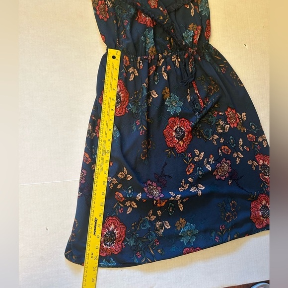 Xhilaration Blue Floral Mini Dress Casual off shoulder sundress Sz-S. W19 - Picture 8 of 9